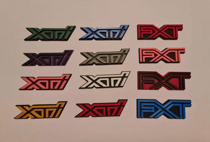 XTI FXT XVI 3D printed badges in multiple colors for Subaru Forester